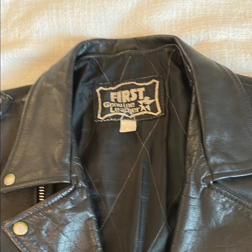 First Manufacturing Black Leather Jacket - image 4